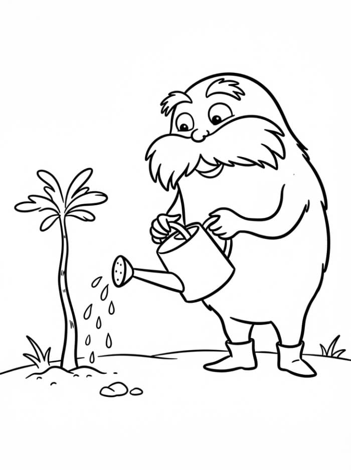 Ücretsiz Lorax Görsel Boyama Sayfası