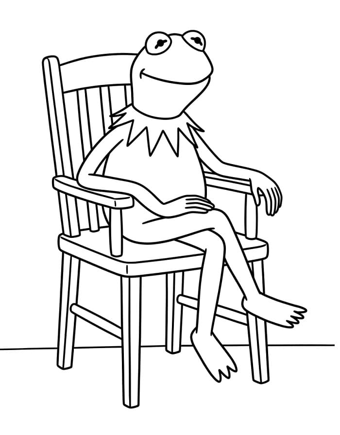 Ücretsiz Yazdırılabilir Kurbağa Kermit Boyama Sayfası