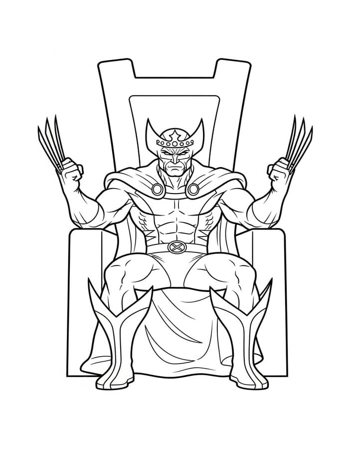 Wolverine sandalyede Boyama Sayfası