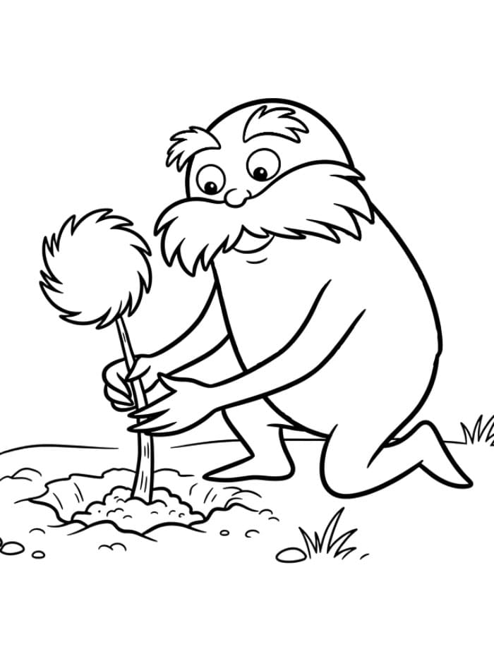 Yazdırılabilir Lorax Görsel Boyama Sayfası