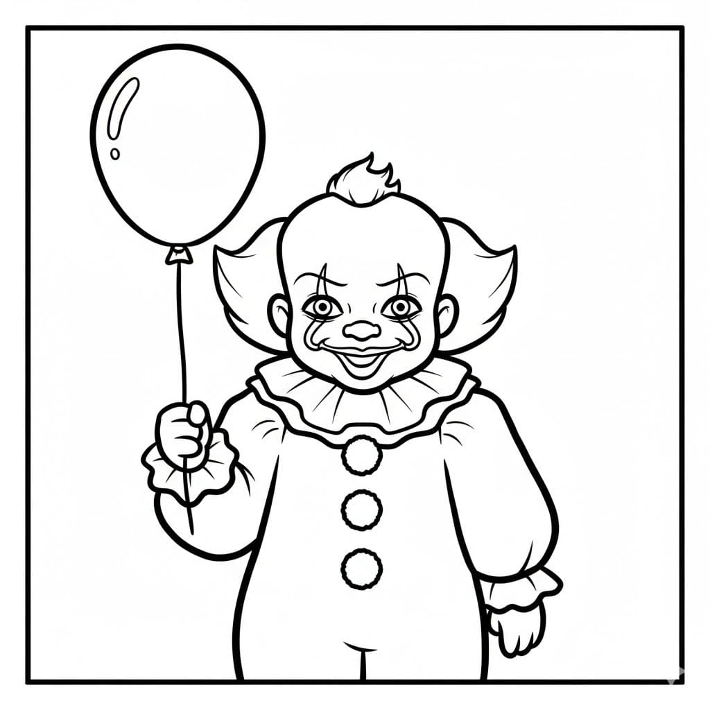 Basit Pennywise Boyama Sayfası