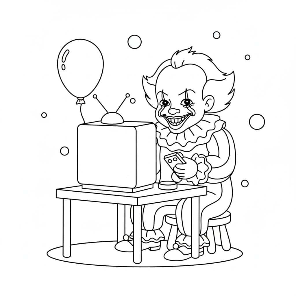 Cadılar Bayramı Pennywise Boyama Sayfası