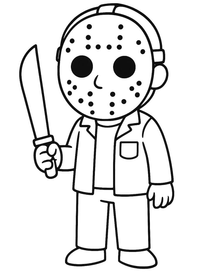 Çizgi Film Jason Voorhees Boyama Sayfası