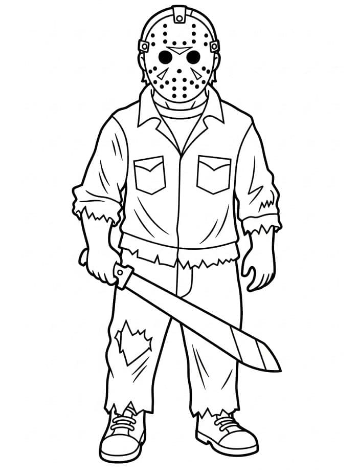 Jason Voorhees Baskı İçin Boyama Sayfası