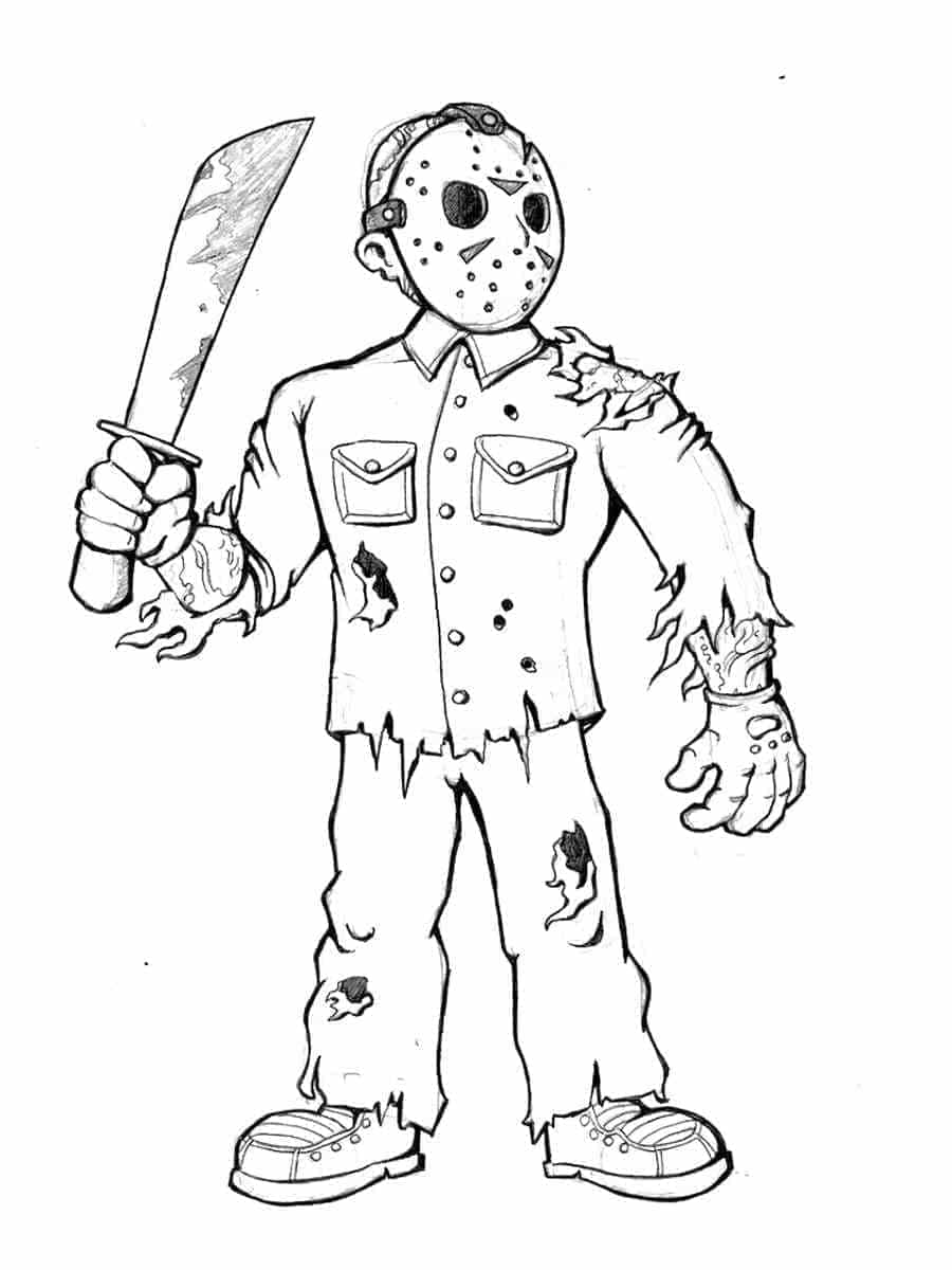 Jason Voorhees Ücretsiz Boyama Sayfası