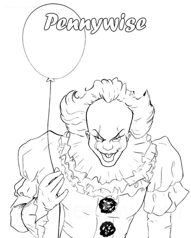 Pennywise cadılar bayramında Boyama Sayfası