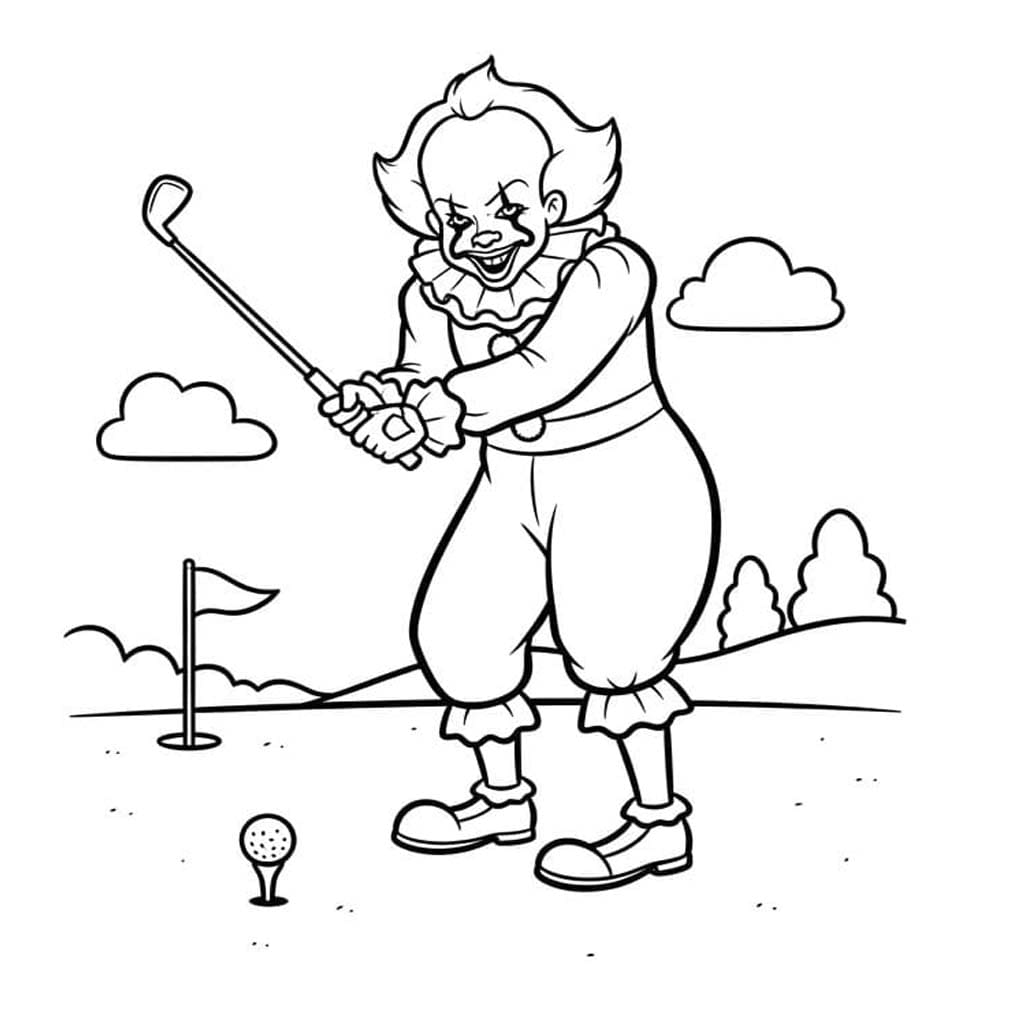 Pennywise golf oynuyor Boyama Sayfası