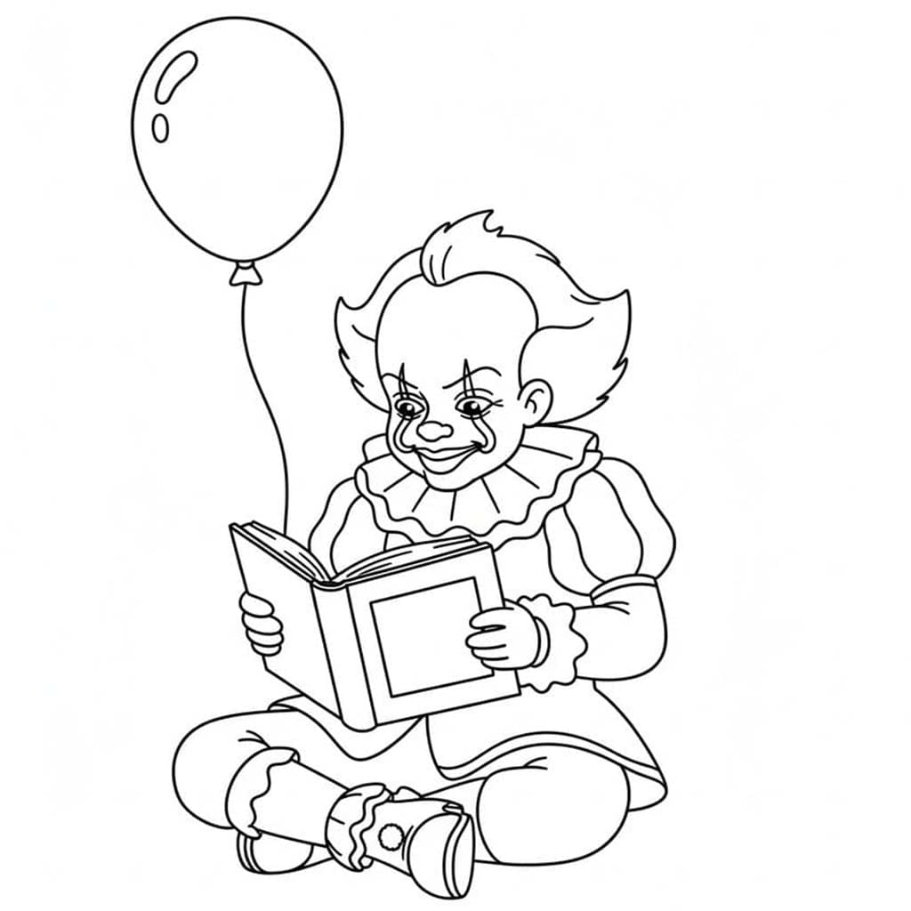 Pennywise kitap okuyor Boyama Sayfası