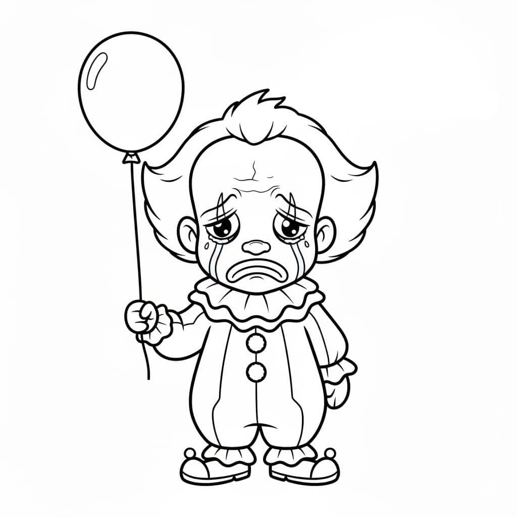 Üzgün Pennywise Boyama Sayfası