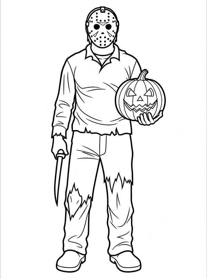 Yazdırılabilir Jason Voorhees Boyama Sayfası